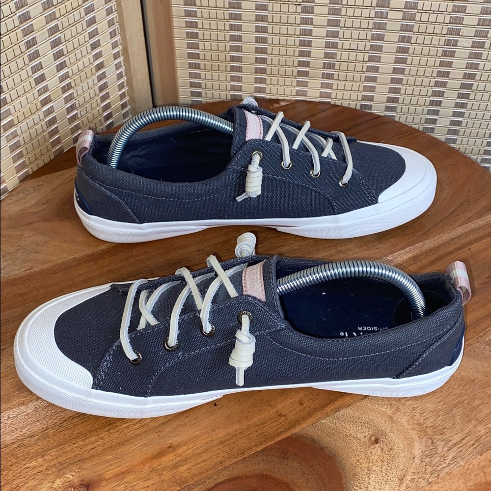 Sperry Pier Wave LTT Gray Canvas Sneakers Woman’s 10 - Picture 4 of 7